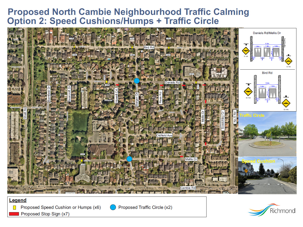 Option 2 = traffic calming measures