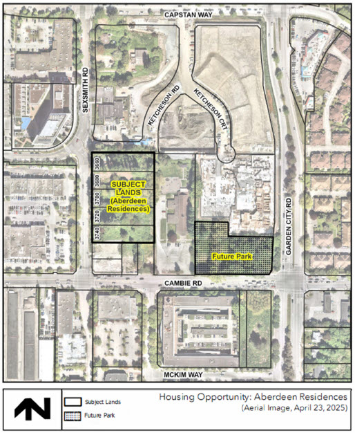 Map showing proposed location for Aberdeen Residences (in English)