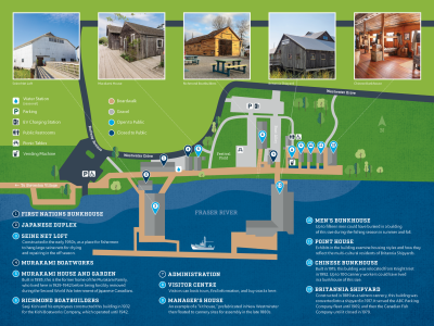 Visitor Map showing the different heritage buildings